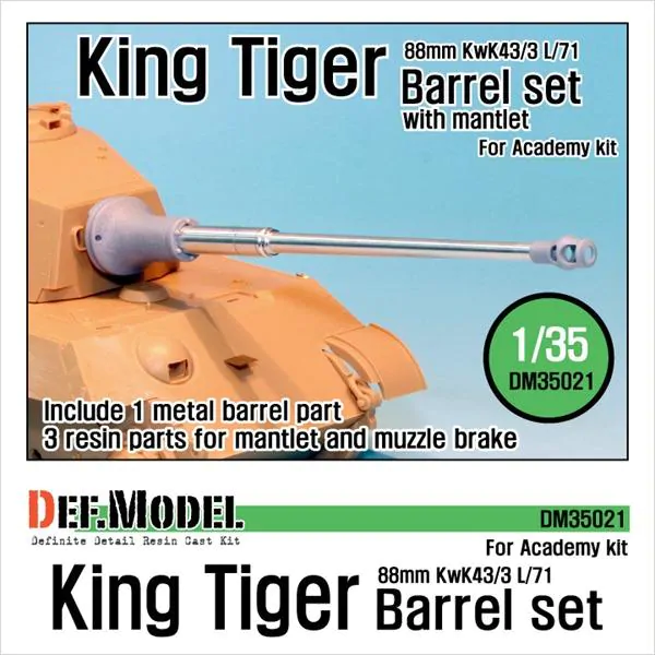DM35021: King Tiger 88mm Metal Barrel with mantlet